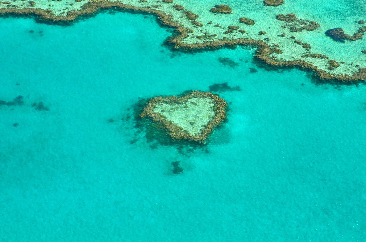 The Great Barrier Reef off the coast of Queensland in northeastern Australia